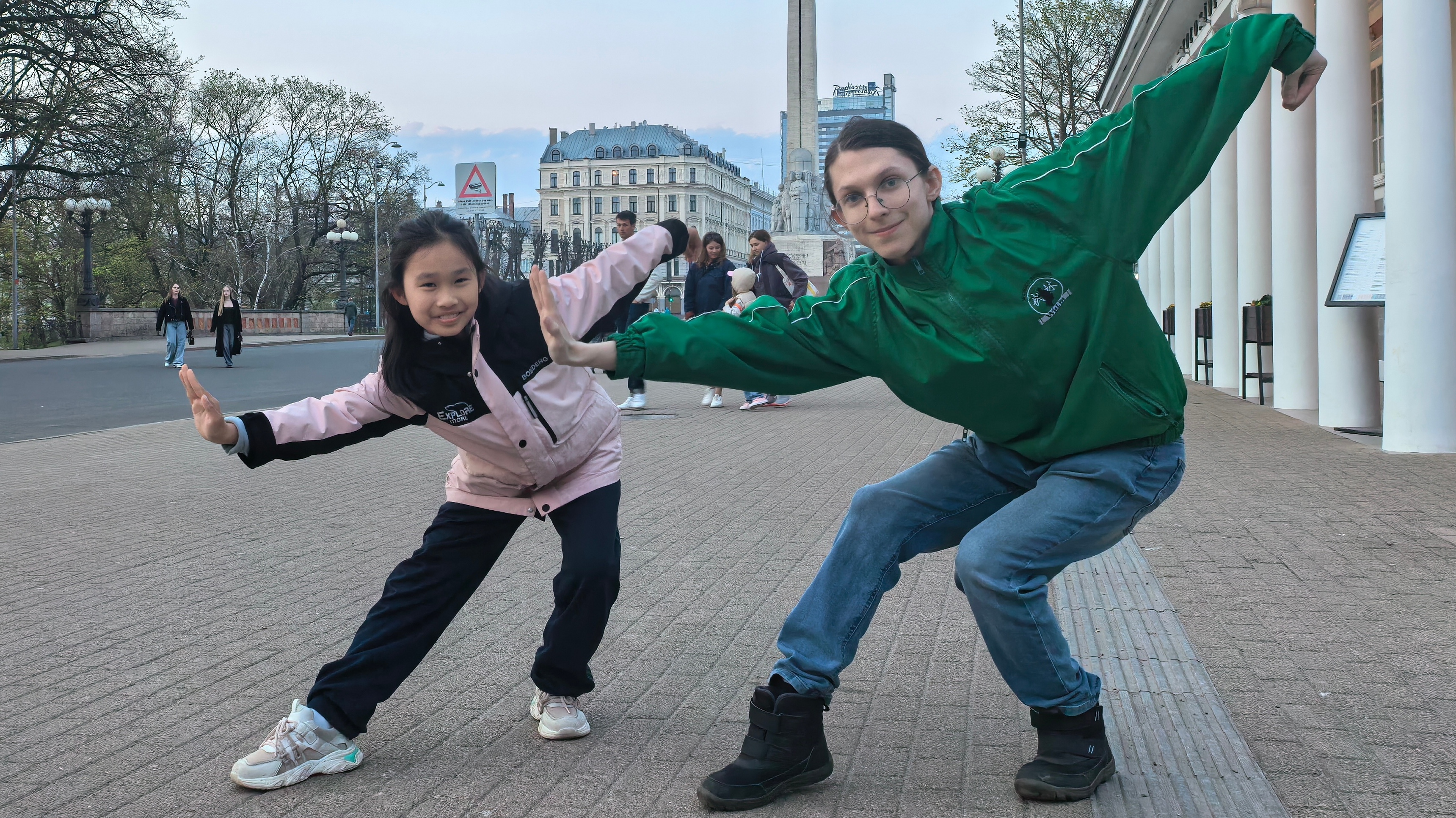 Me in 2025 in Riga, posing in one of the Wushu poses.