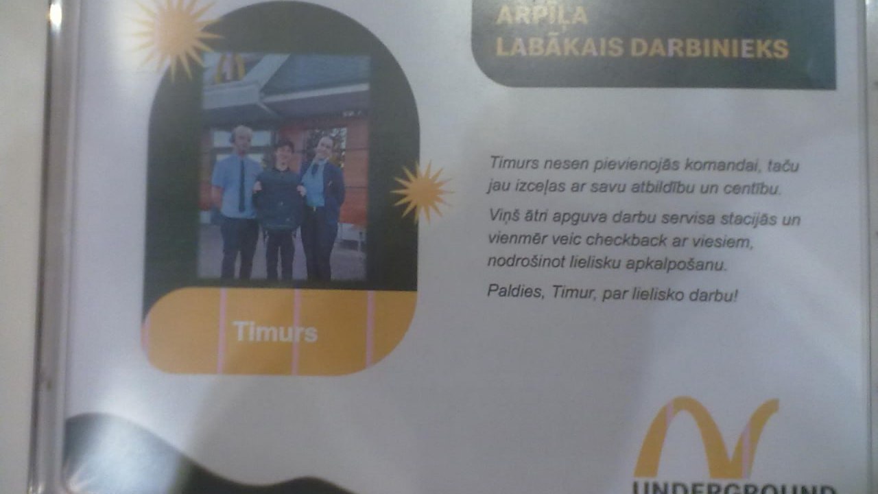 Employee of the month poster, May 2025.